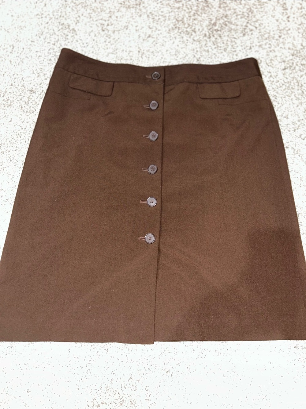 Ann Taylor LOFT Brown Button-Front Skirt